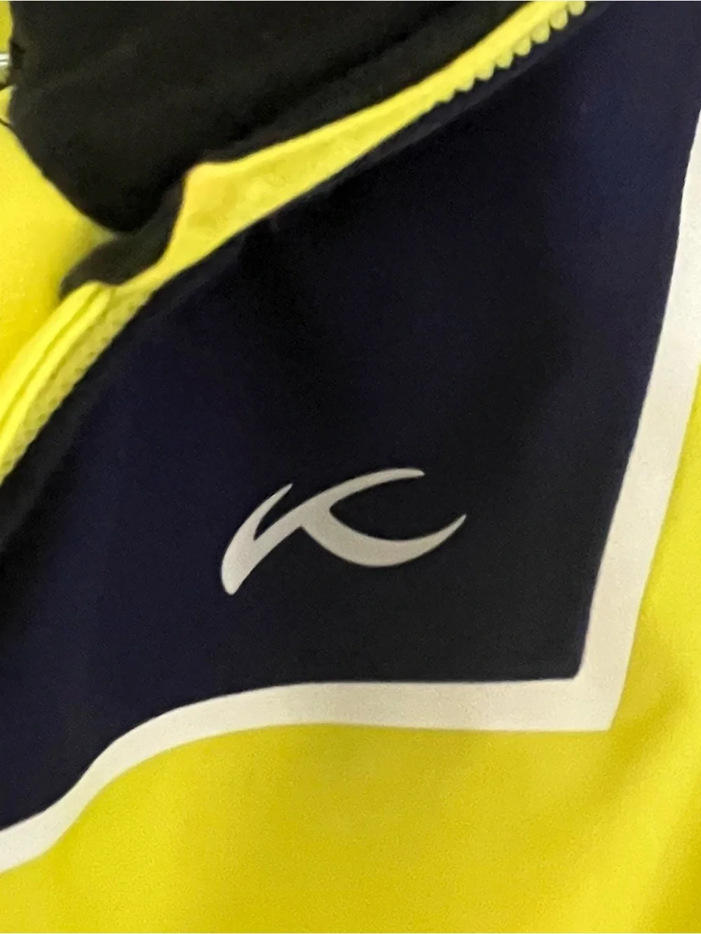 Kids Neon Yellow & Navy Hooded Rain Jacket European size 116/USA 6